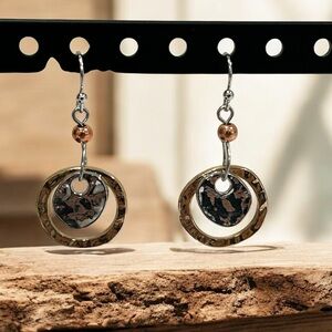 Elegant Two-Tone Dangle Earrings